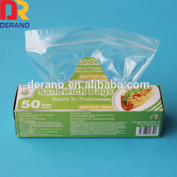 transparent resuable sandwich zipper bag