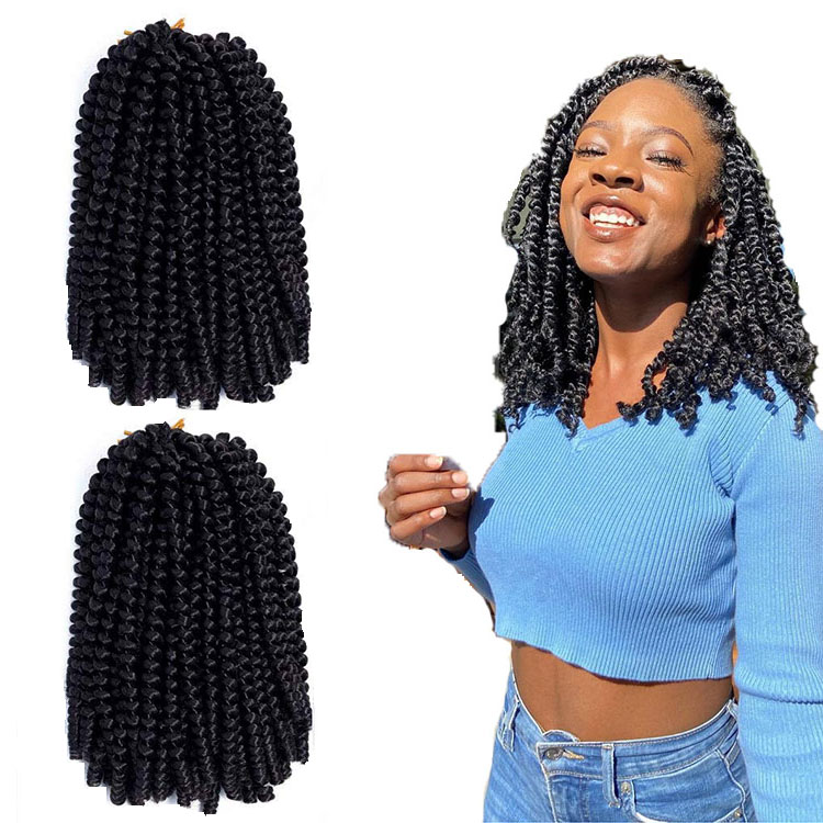 Pre-twisted Passion Twist Crochet Hair Extensions Ombre Color Pre Twist Passion Water Wave Braiding Hair Synthetic Fiber