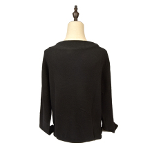 Black Solid Color High Collar Ladies Wool Pullover Sweaters Women Loose 100 Cashmere Sweater For Winter