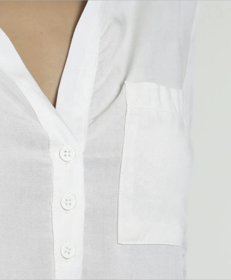 Chemise de bureau Hauts pour femmes Chemisier à manches longues et col en V