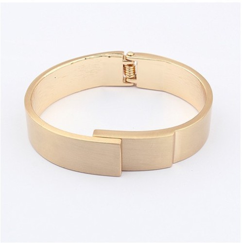 Nueva moda joyas mujeres Metal oro bangle pulseras primavera bisagra abra afiligranados simple diseño único