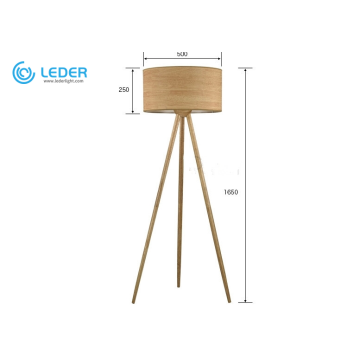 LEDER Высокий деревянный торшер