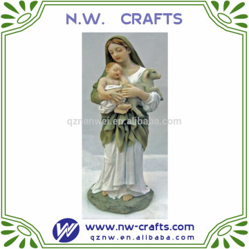 Mary and baby jesus sculpture religion decoration