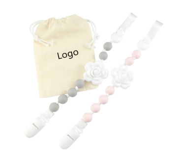 BPA Free Flower Silicone Baby Pacifier Clip