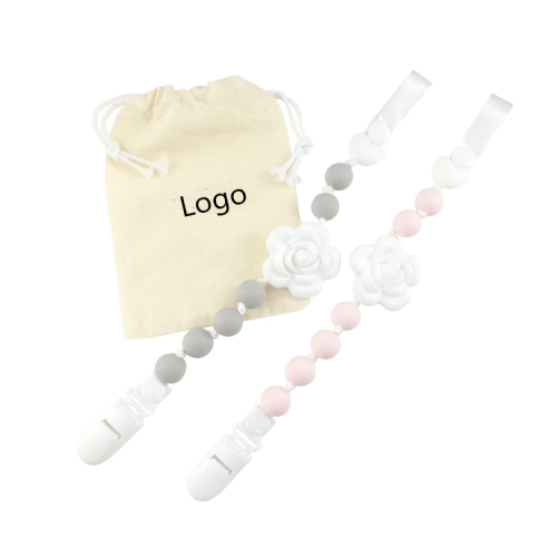 China BPA Free Flower Silicone Baby Pacifier Clip Factory