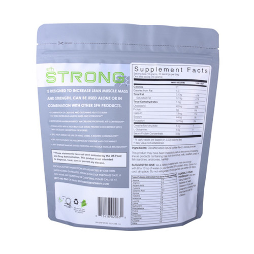 1kg compostable stand up whey protein powder bag