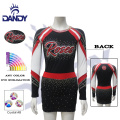 Dandy sports custom red and white cheer uniform girls cheerleading outfits