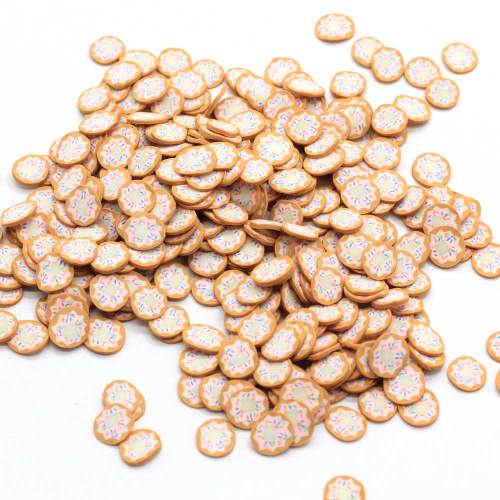 Commercio all&#39;ingrosso 500 g / borsa carino miniatura 6 mm chiodo sciolto ciambelle dolci forma rotonda ragazze donne chiodo polimero perline argilla perline charms