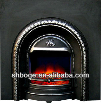 realistic cast iron antique electric cast fireplace( with mantel)