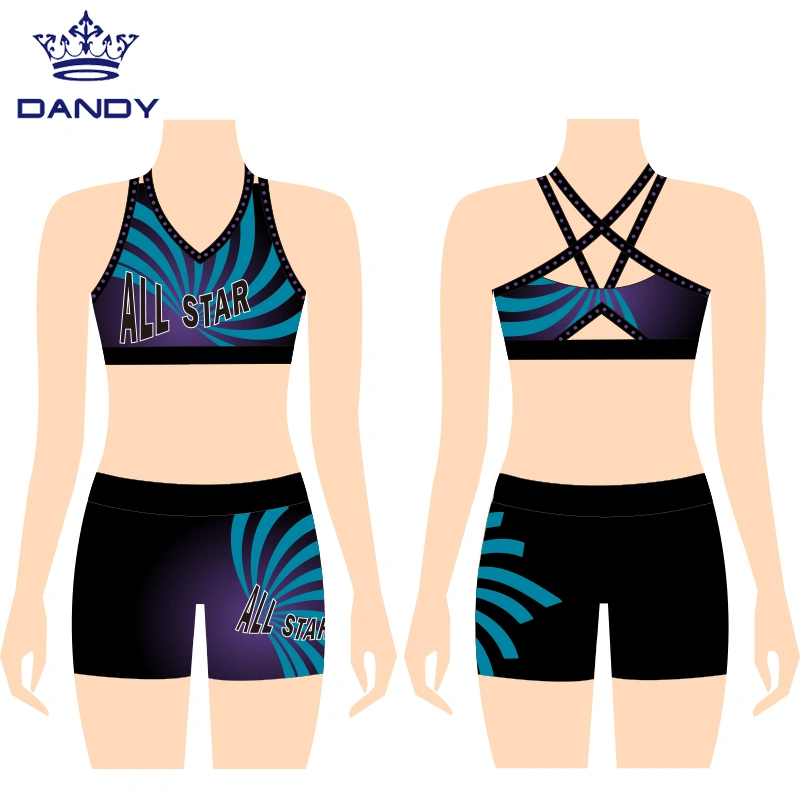 Scarlets Cheer Sublimated Sports Bra - Stripes
