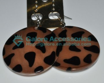 capiz conch paua shell earrings animal pattern print