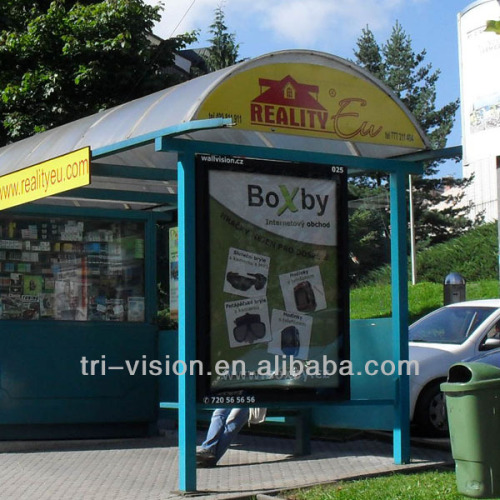 double side static lightbox outdoor bus shelter advertisement structure