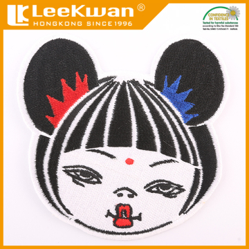 Custom cartoon girl style design embroidery patches