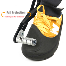 Black Neoprene Windproof Motorcycle Shoes with Toe Warmer and Gear Shifter Protector Pad