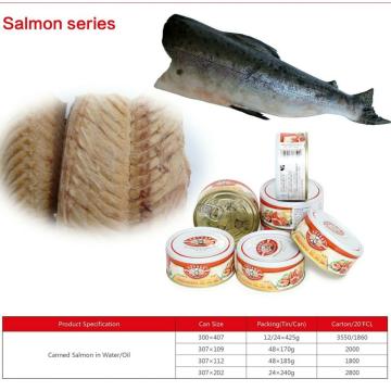 Salmon Kalengan Merah Muda dalam minyak nabati