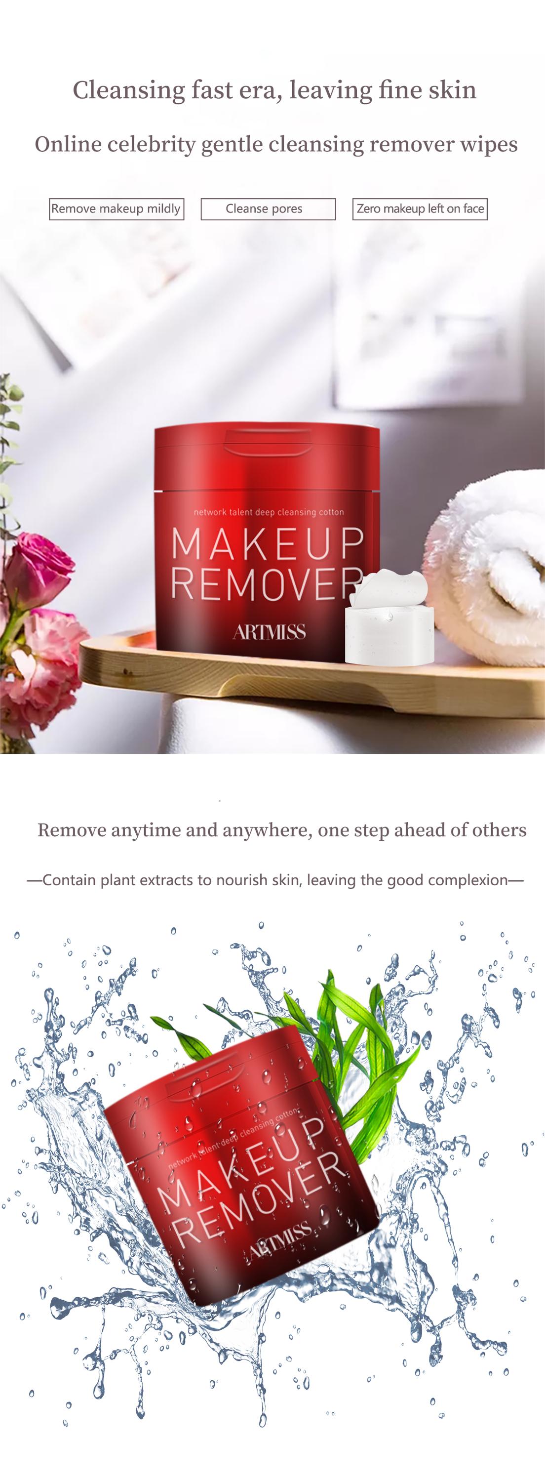 ARTMISS Cleansing Face Organic Cotton Makeup Remover Wipes