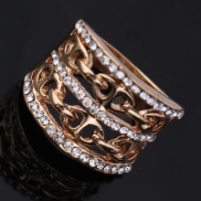 Elegant Gold Plated Fashion Jewelry Imitation Diamond Ring For Girls
