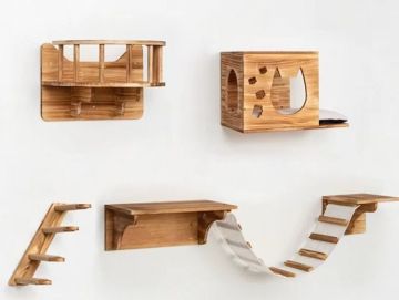 Cat Wall Shelves and Perches Wooden Wall Mounted