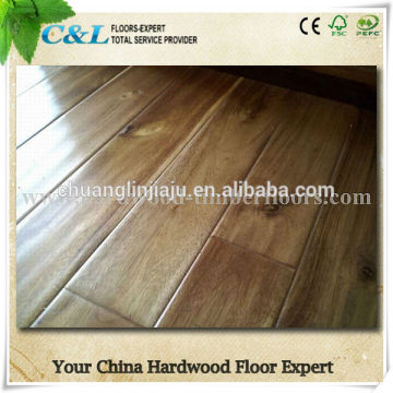 Factory manufacture handscraped solid acacia hardwood floor