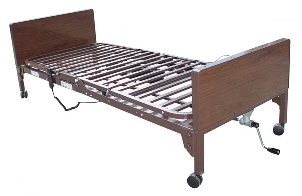 Semi-electric hospital bed for easy to turn