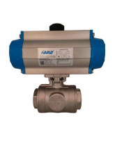 Pneumatic three-way ball valve