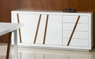 Credenza bianca moderna bianca lucida