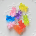 Moda śliczne żywiczne Gummy Bear wisiorek Charms dla kobiety dziewczyny Cartoon biżuteria ustalenia DIY hurtownia 10 * 17mm