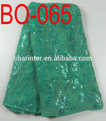 African organza sequins lace fabric(BO-065)