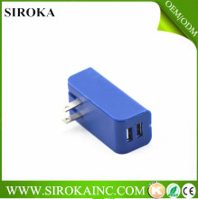 Rectangle shape dual usb wall charger2.1a with good quality for mobiles phone