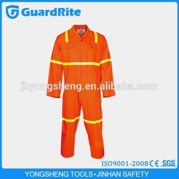 GuardRite Brand Firefighter Uniform Fireproof Reflective Tape Workwear Coverall , 100% Cotton Fireproof Coverall