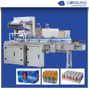Shrink wrapping machine for bottles/cans