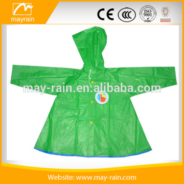 Green hooded child raincoat clothing