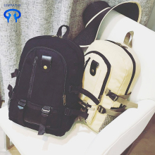 Nylon backpack zippered travel bag