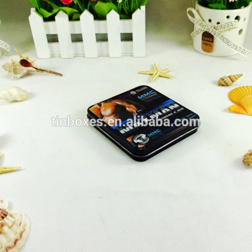 Cheap custom printing metal empty storage condom tin box OEM