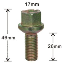 17mm hex brass auto wheel lug bolt