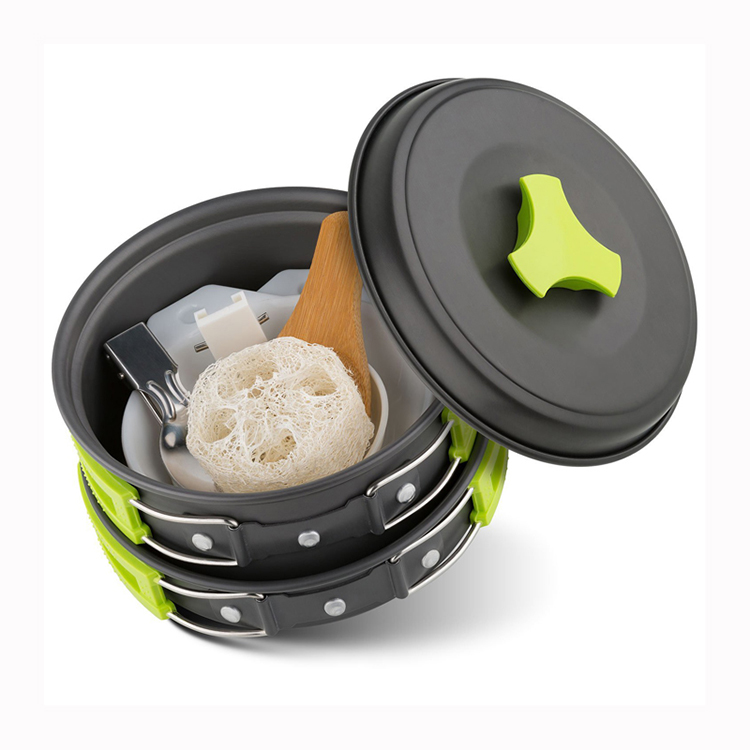 Hiking & Outdoors Camping Cookware Pots Collapsible Cooking Pan-Frying Pan, Small Pot, Large Pot