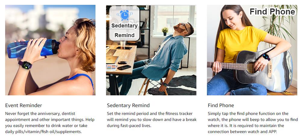 Smart Watch Heart Rate Activity Tracker Meter HRV Blood Pressure Monitor Waterproof Fitness Tracker Watch with Sleep Monitor