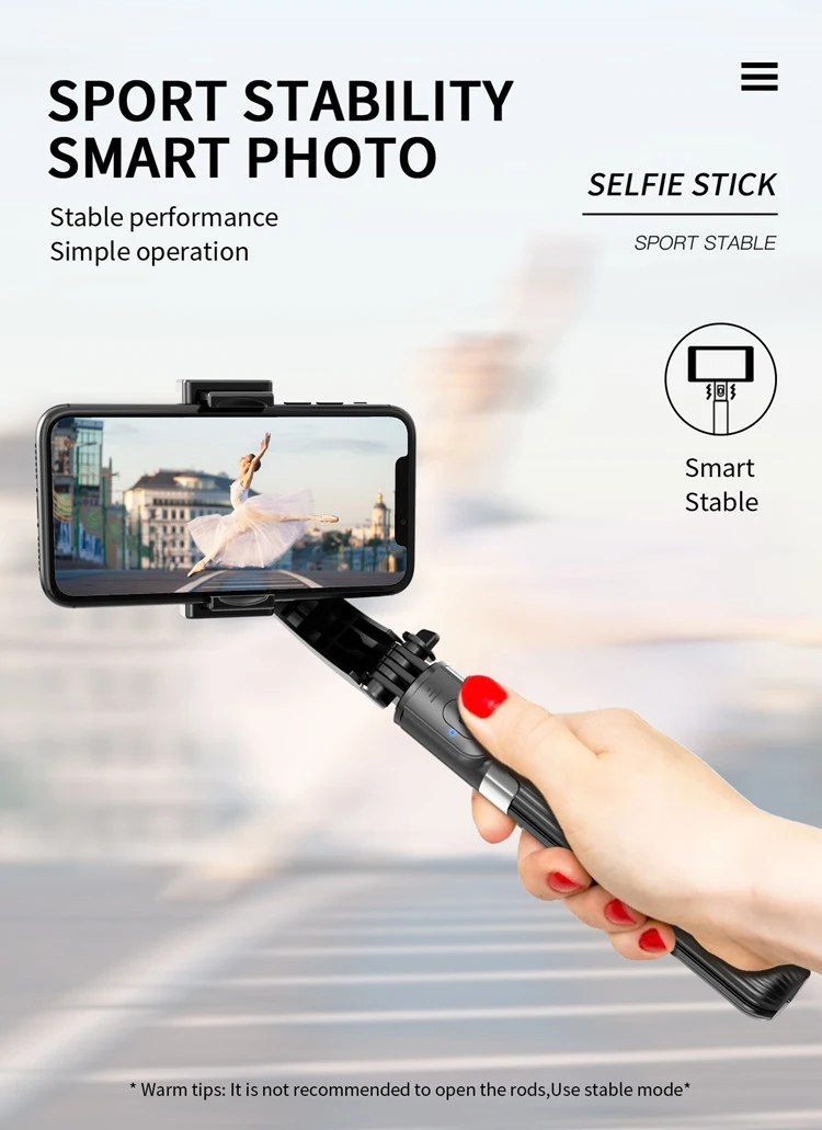 Anti-Shaking Automatic Balance Selfie Stick Tripod Gimbal Stabilizer for Smartphone