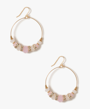 Sunny hoop-shaped drop earring with multicolor crystals