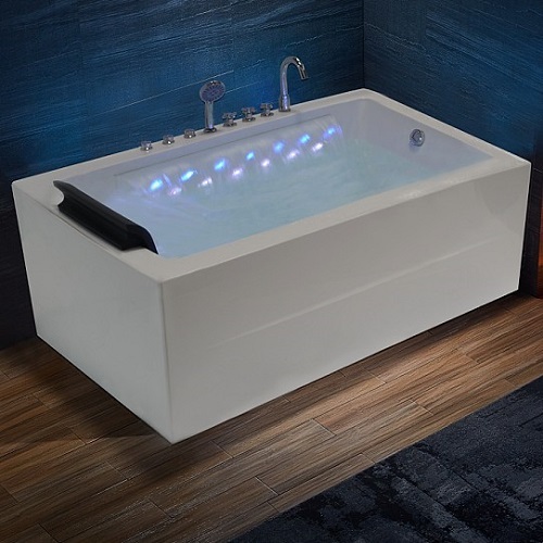 Waterfall Led Lighting Whirlpool Acrylic Massage Bathtub