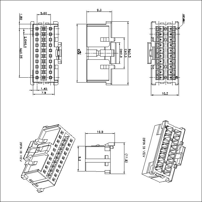 2.00mm Pitch Doul Connector-Gehäuse