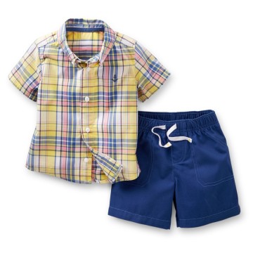 2015 summer 2pcs baby clothing sets boy clothes