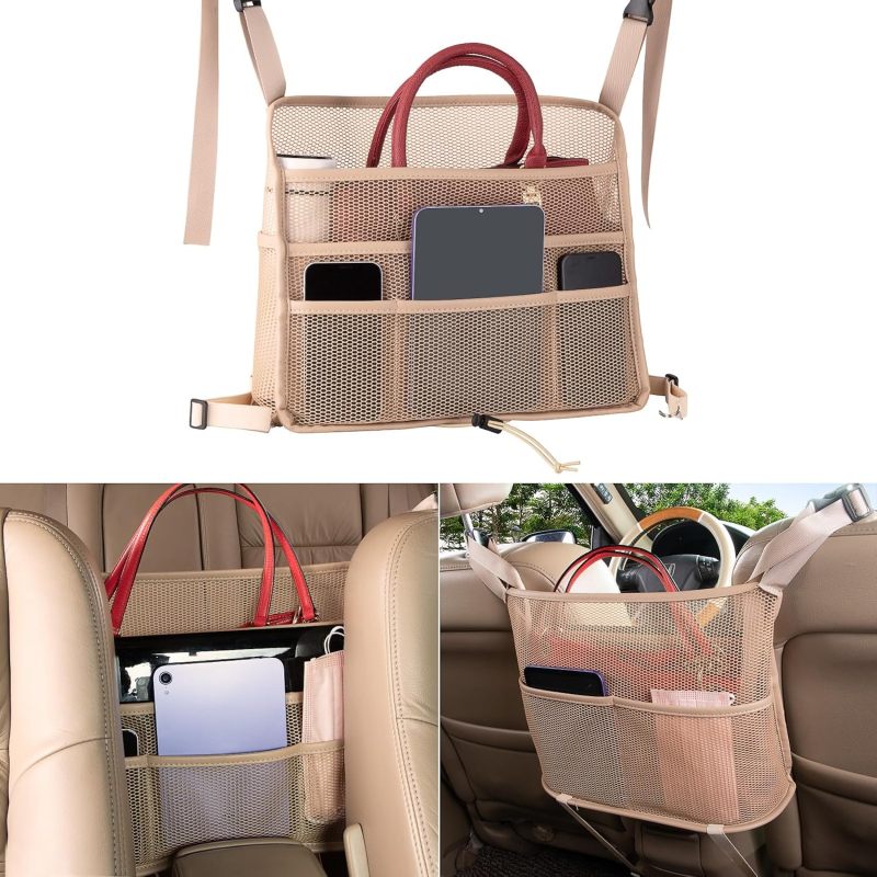 Car Net Pocket Handbag Holder Between Seats Back Storage Organizer