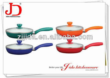 ALUMINUM CERAMIC DEEP FRY PAN WITH LID & INDUCTION BASE