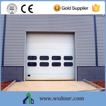 electric workshop gate with windows and person entry door