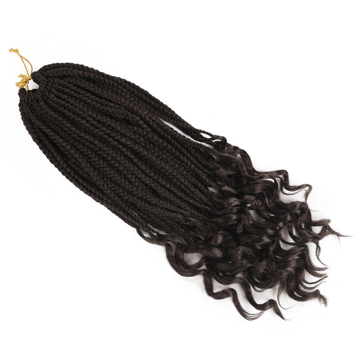 Morgan Popular High Quality Pr Looped Synthetic Crochet Braid Hair Box Braids Curly Ends