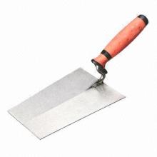 Bricklaying trowel with rubber handle