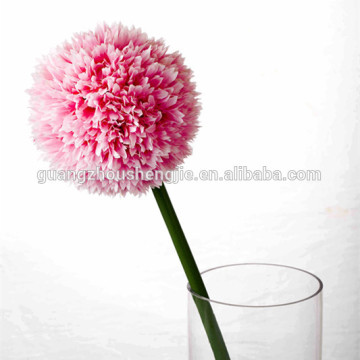 SJ13001117 Single plastic stem with flower ball silk flower