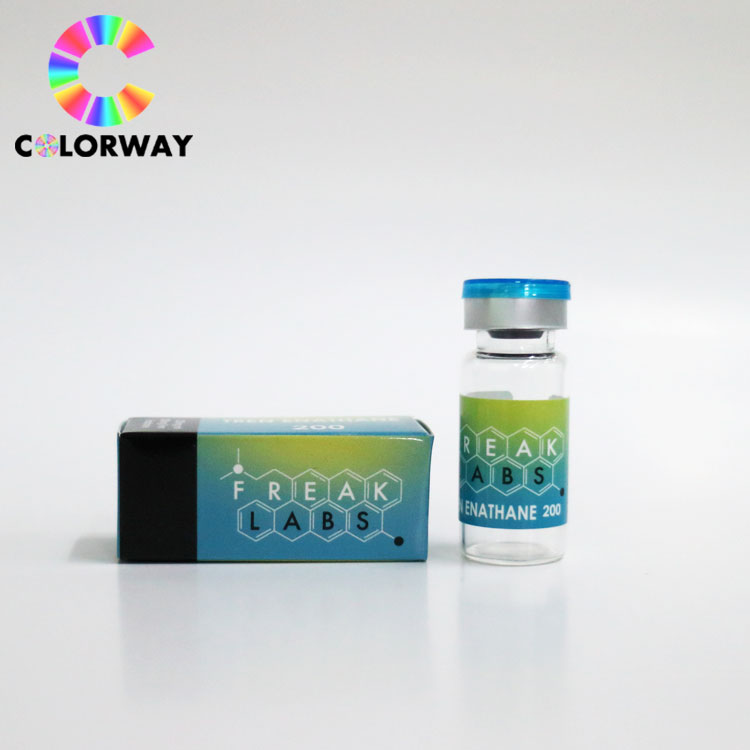 custom logo printed medicine 10ml hologram vial sticker and box