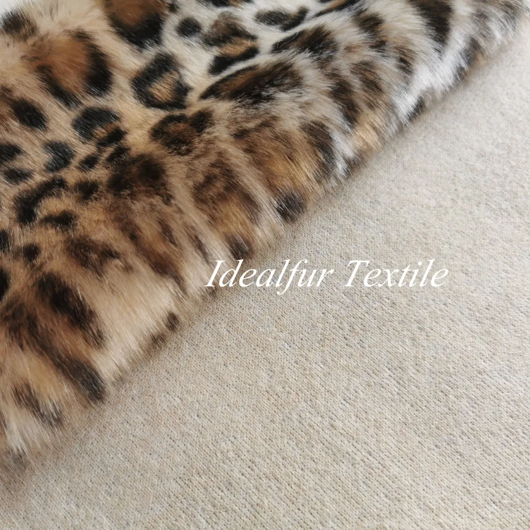 Soft Leopard Animal Print Faux Fur Fabric for Blanket for Garments